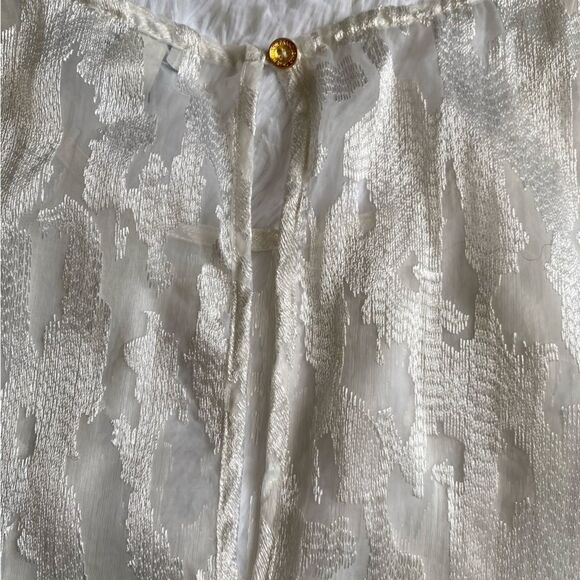 True Religion Lace Sheer Boxy Top White Keyhole Opening Lightweight Women Medium - Picture 4 of 7